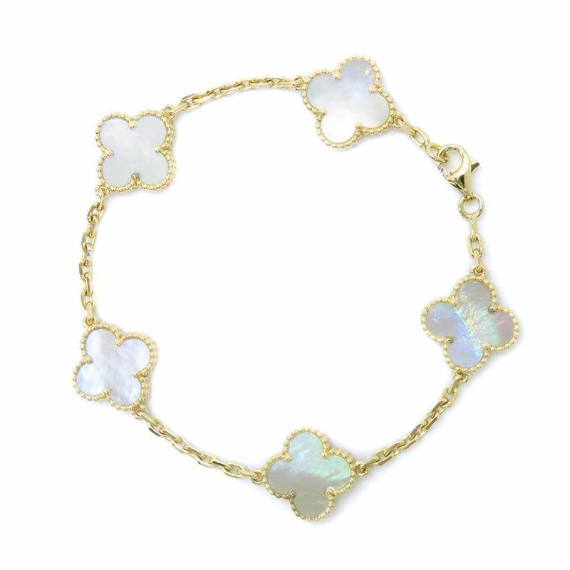 ヴァンクリーフ＆アーペル ブレスレット ヴィンテージ アルハンブラ 5モチーフ マザーオブパール K18YG VCARA41800