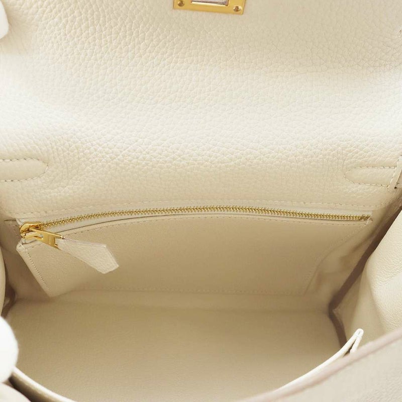 エルメス ハンドバッグ ケリー25 内縫い クレ/ゴールド金具 トゴ W刻印 HERMES 2wayショルダー