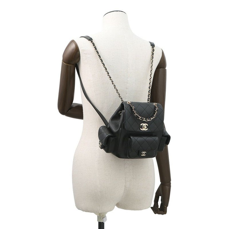 シャネル リュック マトラッセ ココマーク マルチポケット キャビアスキン AS4399 バックパック バッグ 黒