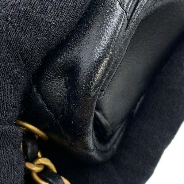 シャネル チェーンショルダーバッグ ミニ マトラッセ ハートチャーム ラムスキン AS3457 CHANEL 黒