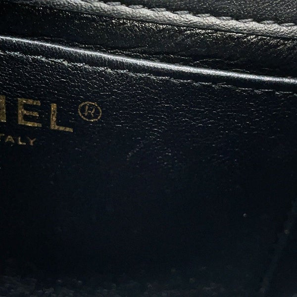 シャネル チェーンショルダーバッグ ミニ マトラッセ ハートチャーム ラムスキン AS3457 CHANEL 黒