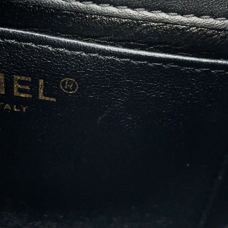 シャネル チェーンショルダーバッグ ミニ マトラッセ ハートチャーム ラムスキン AS3457 CHANEL 黒