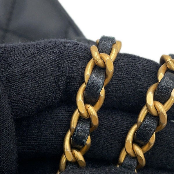 シャネル チェーンショルダーバッグ ミニ マトラッセ ハートチャーム ラムスキン AS3457 CHANEL 黒