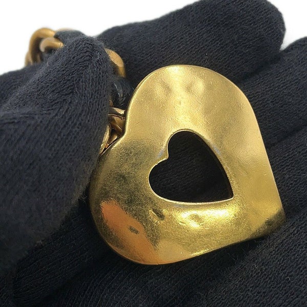 シャネル チェーンショルダーバッグ ミニ マトラッセ ハートチャーム ラムスキン AS3457 CHANEL 黒