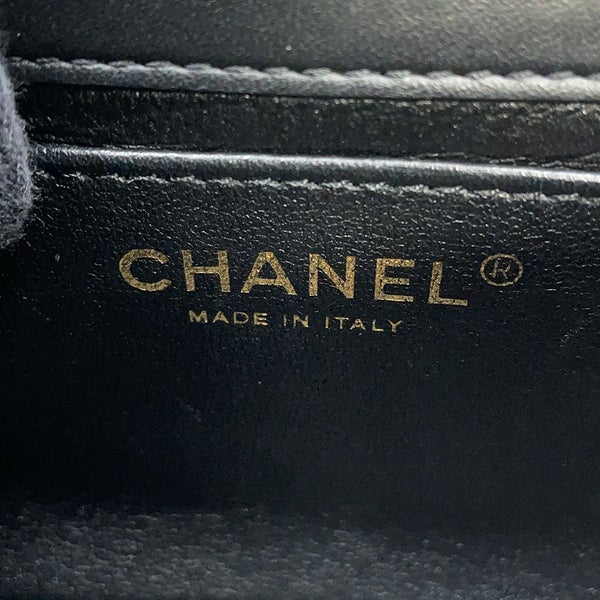 シャネル チェーンショルダーバッグ ミニ マトラッセ ハートチャーム ラムスキン AS3457 CHANEL 黒