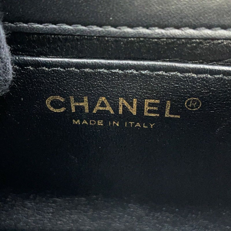 シャネル チェーンショルダーバッグ ミニ マトラッセ ハートチャーム ラムスキン AS3457 CHANEL 黒