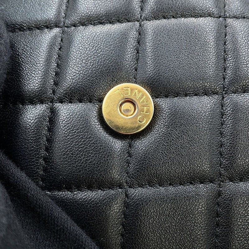 シャネル チェーンショルダーバッグ マトラッセ ココマーク ラムスキン AP2945 2way 黒