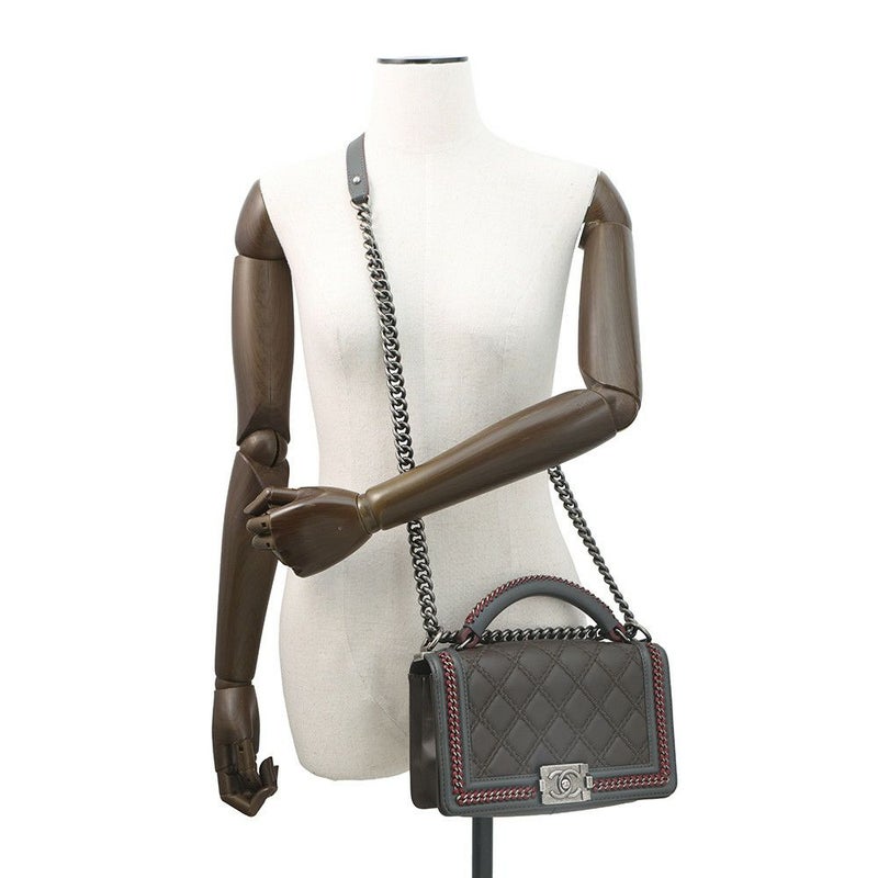 シャネル チェーンショルダーバッグ ココマーク マトラッセ ボーイシャネル トップハンドル A94804 CHANEL