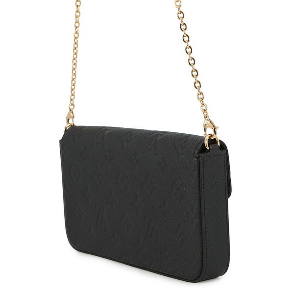 ルイヴィトン チェーンウォレット モノグラム・アンプラント ポシェット・フェリシー M82477 ブラック 黒