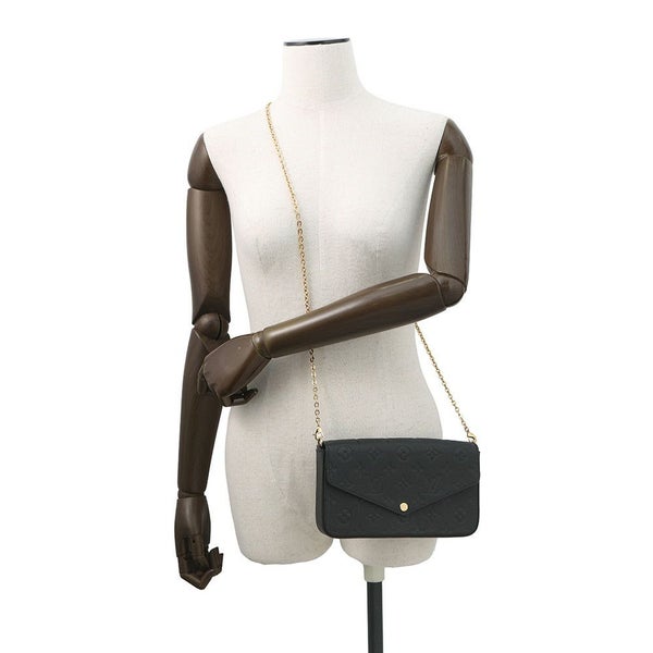 ルイヴィトン チェーンウォレット モノグラム・アンプラント ポシェット・フェリシー M82477 ブラック 黒