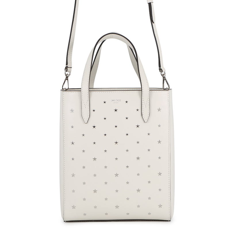 ジミーチュウ ハンドバッグ BRIA TOTE スタースタッズ レザー JIMMY CHOO 2way 白