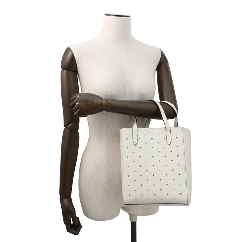 ジミーチュウ ハンドバッグ BRIA TOTE スタースタッズ レザー JIMMY CHOO 2way 白