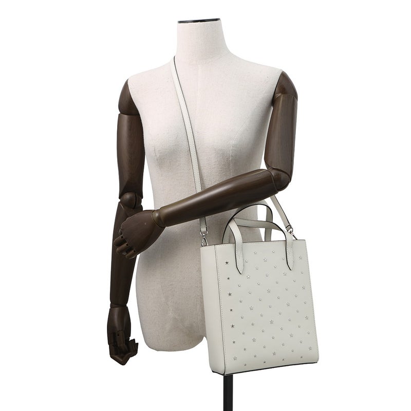 ジミーチュウ ハンドバッグ BRIA TOTE スタースタッズ レザー JIMMY CHOO 2way 白