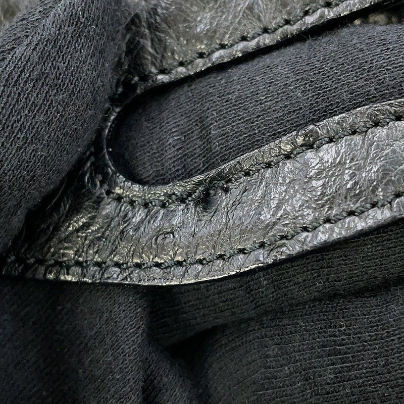 セリーヌ ハンドバッグ オーストリッチ CELINE 黒 エキゾチックレザー