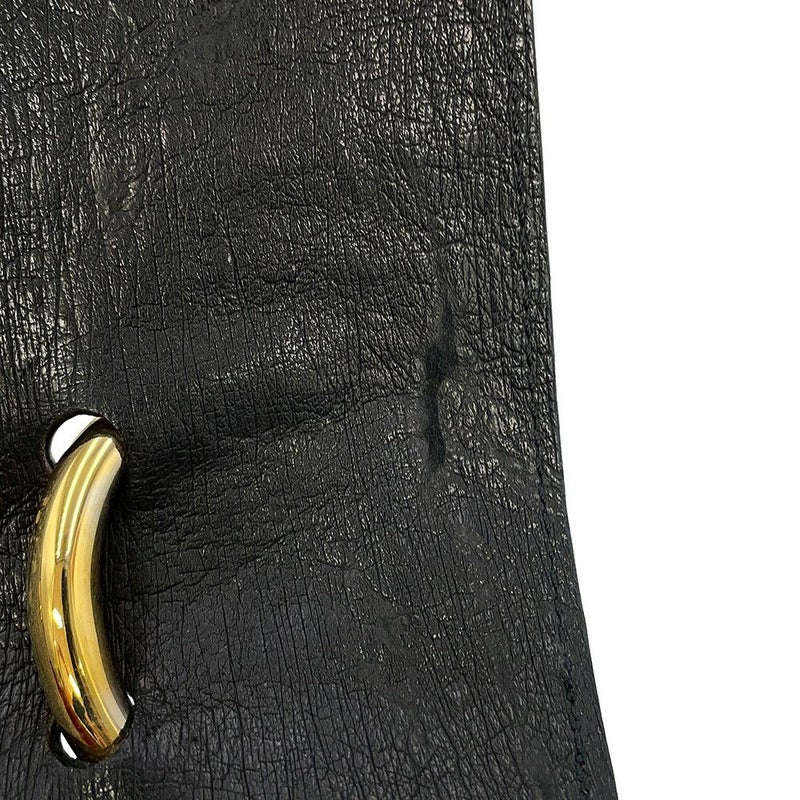 セリーヌ ハンドバッグ オーストリッチ CELINE 黒 エキゾチックレザー