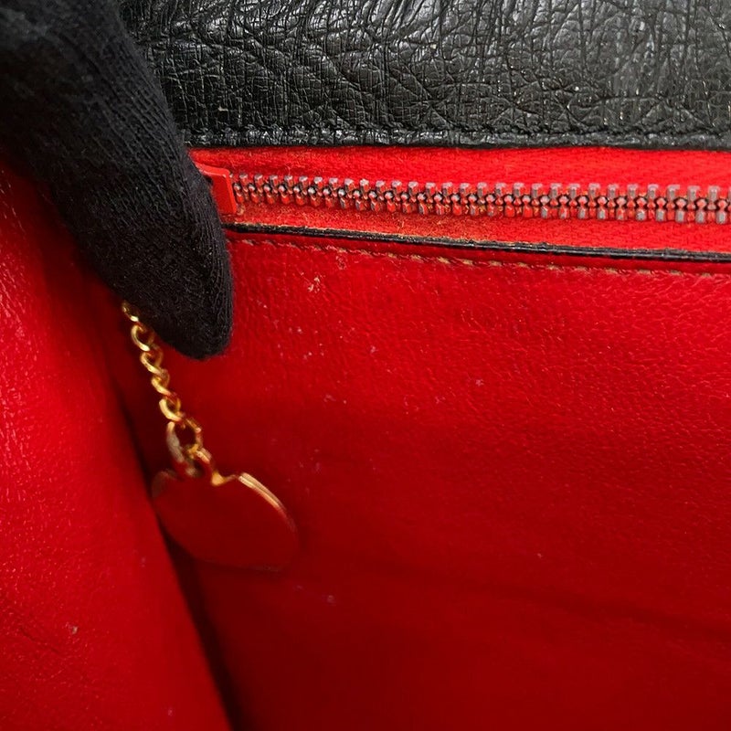 セリーヌ ハンドバッグ オーストリッチ CELINE 黒 エキゾチックレザー