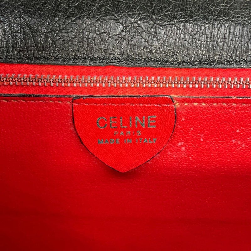 セリーヌ ハンドバッグ オーストリッチ CELINE 黒 エキゾチックレザー