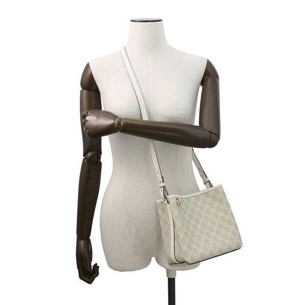 グッチ ハンドバッグ GGエンブレム スモール バケットバッグ PVC レザー 815118 GUCCI 2WAY 白