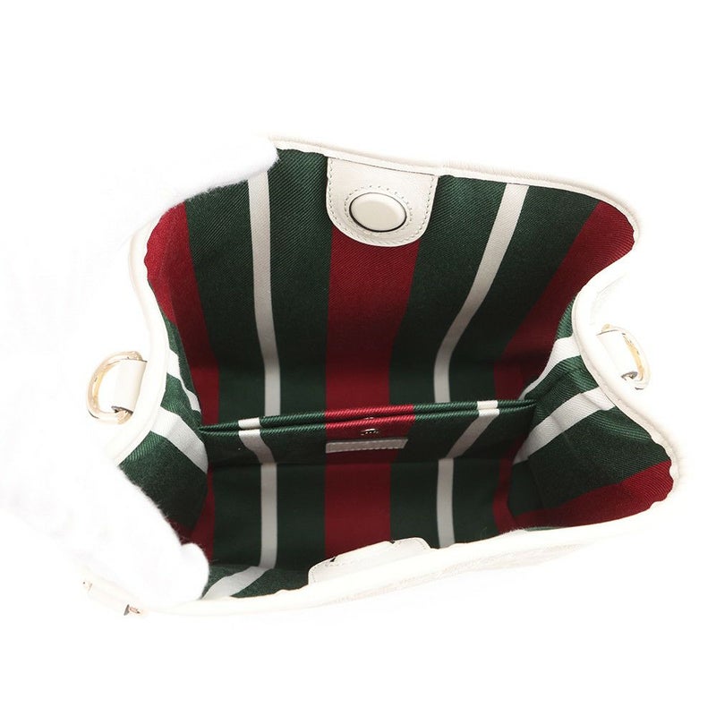 グッチ ハンドバッグ GGエンブレム スモール バケットバッグ PVC レザー 815118 GUCCI 2WAY 白