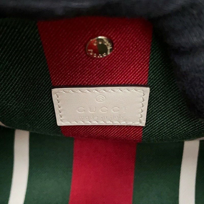 グッチ ハンドバッグ GGエンブレム スモール バケットバッグ PVC レザー 815118 GUCCI 2WAY 白