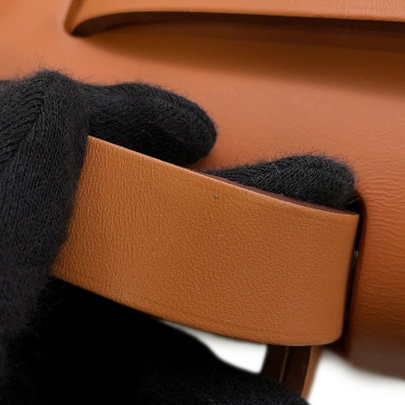 エルメス エールバッグジップPM オレンジ/ナチュラル/シルバー金具 トワルアッシュ/ヴァッシュハンター A刻印 2way