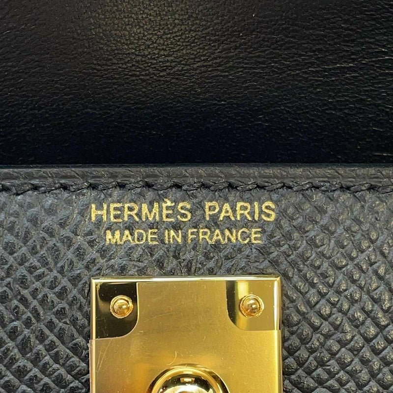 エルメス ハンドバッグ ミニケリードゥ 外縫い ブラック/ゴールド金具 エプソン W刻印 2wayショルダー 黒