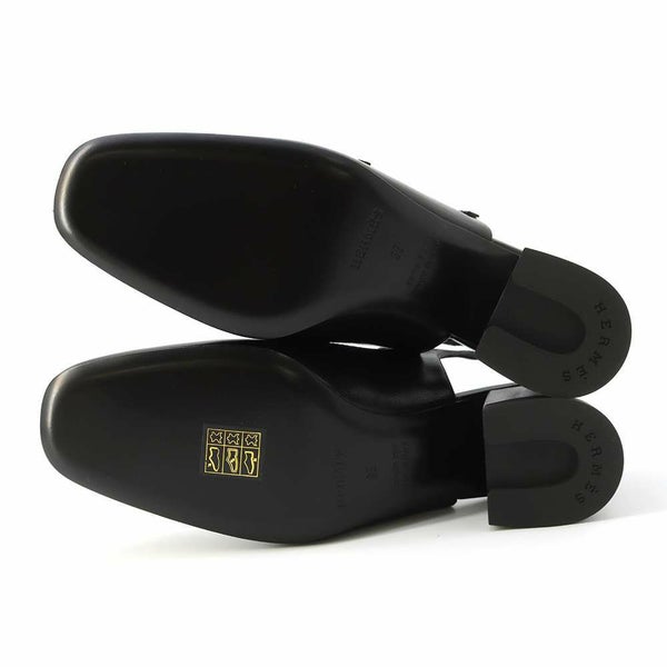 エルメス パンプス ジャッキー 50 レザー レディースサイズ35 HERMES 靴 黒 シェーヴル