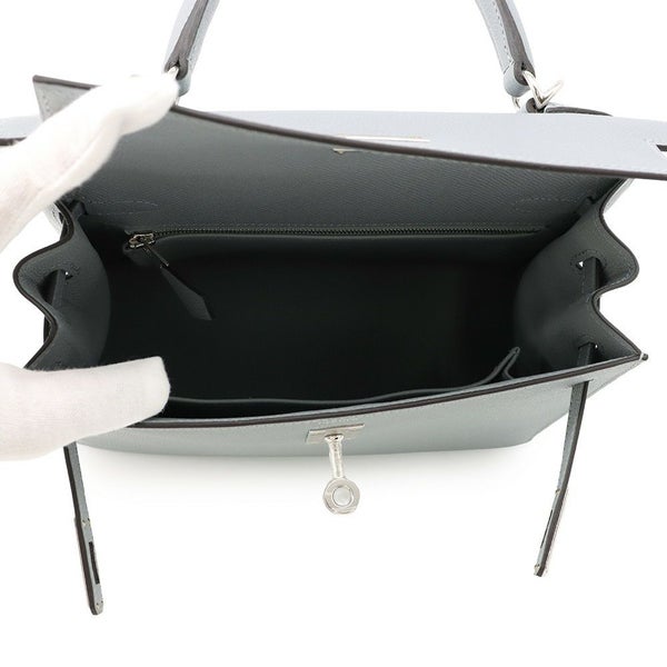 エルメス ハンドバッグ ケリー25 外縫い グリパンタン/シルバー金具 エプソン K刻印 2wayショルダー