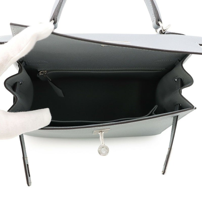 エルメス ハンドバッグ ケリー25 外縫い グリパンタン/シルバー金具 エプソン K刻印 2wayショルダー