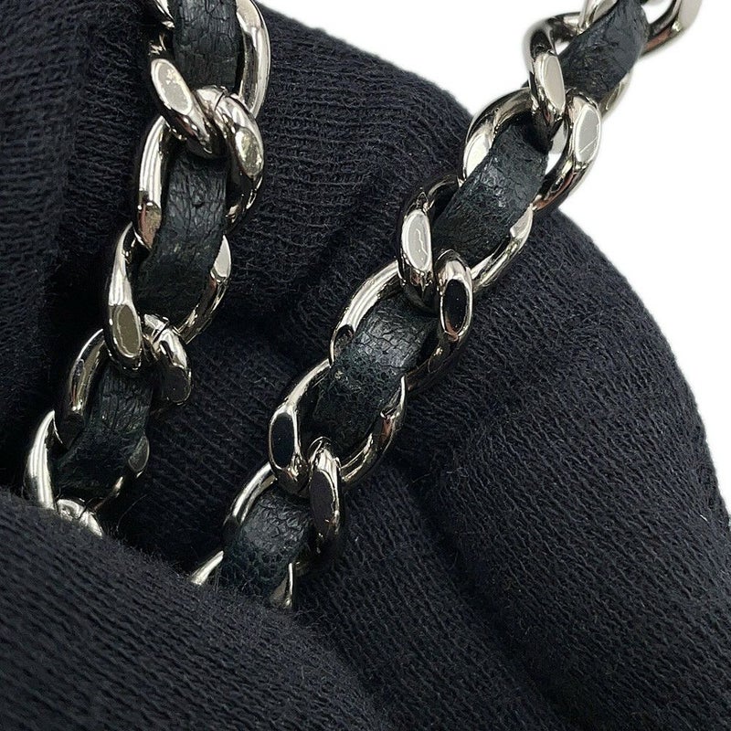 シャネル チェーンショルダーバッグ マトラッセ ココマーク マチポケット アコーディオン ラムスキン CHANEL 黒