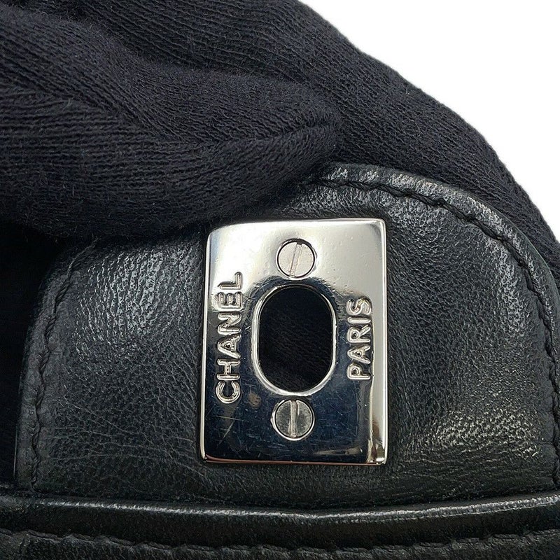 シャネル チェーンショルダーバッグ マトラッセ ココマーク マチポケット アコーディオン ラムスキン CHANEL 黒