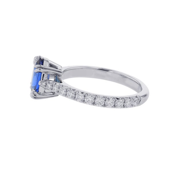 ハリーウィンストン リング オーバルシェイプ リング ダイヤ/サファイア 1.23ct Pt950プラチナ サイズ約7号 鑑別書付き RGSPOV010BRL