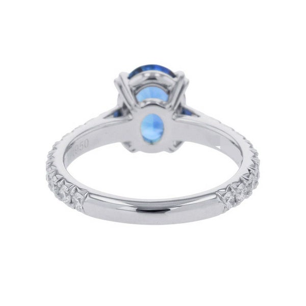 ハリーウィンストン リング オーバルシェイプ リング ダイヤ/サファイア 1.23ct Pt950プラチナ サイズ約7号 鑑別書付き RGSPOV010BRL