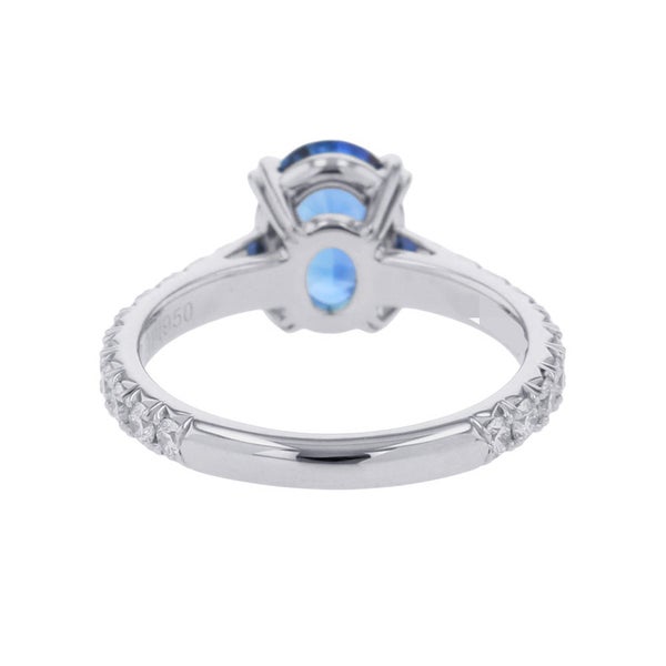 ハリーウィンストン リング オーバルシェイプ リング ダイヤ/サファイア 1.23ct Pt950プラチナ サイズ約7号 鑑別書付き RGSPOV010BRL