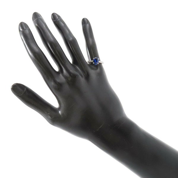 ハリーウィンストン リング オーバルシェイプ リング ダイヤ/サファイア 1.23ct Pt950プラチナ サイズ約7号 鑑別書付き RGSPOV010BRL