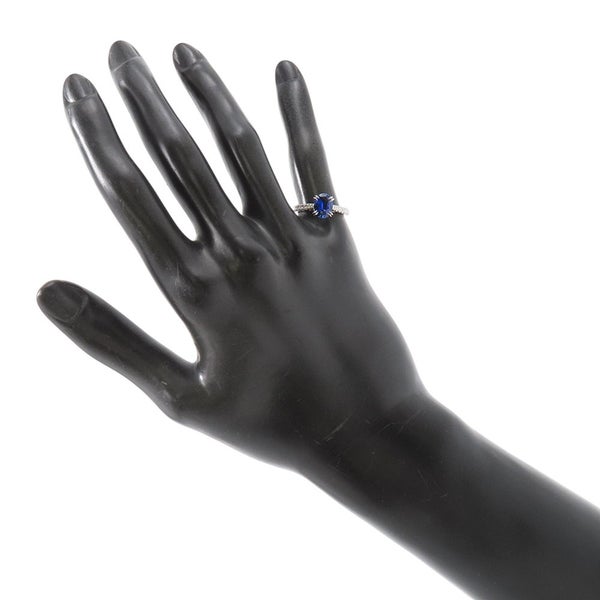 ハリーウィンストン リング オーバルシェイプ リング ダイヤ/サファイア 1.23ct Pt950プラチナ サイズ約7号 鑑別書付き RGSPOV010BRL