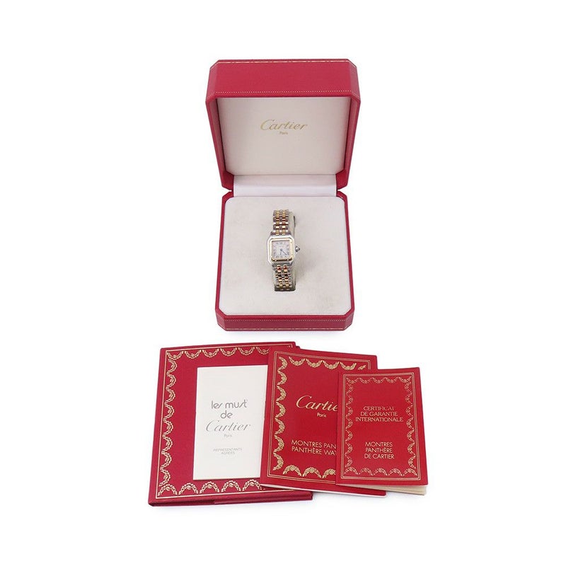 カルティエ パンテールSM 2ロウ SS/K18イエローゴールド W25029B6 Cartier 腕時計 アイボリー文字盤 クォーツ