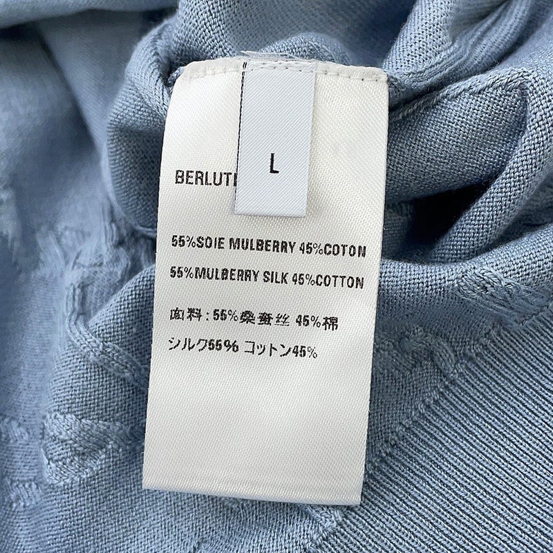 ベルルッティ セーター ダイアゴナル スクリット セーター シルク コットン メンズサイズL Berluti トップス