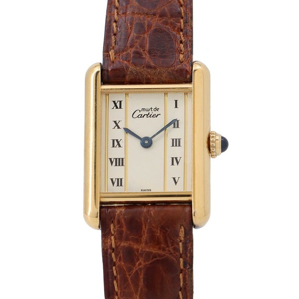 カルティエ マストタンク ヴェルメイユ LM W1002653 Cartier 腕時計 レディース クォーツ ウォッチ アイボリー文字盤