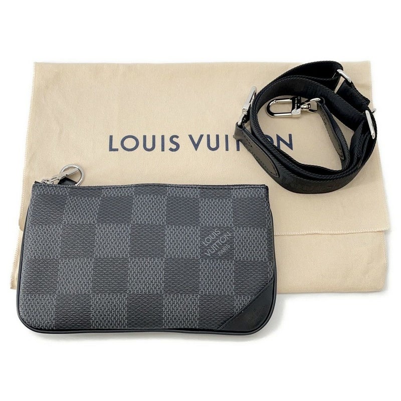 ルイヴィトン ショルダーバッグ ダミエ・グラフィット 3D トリオ・メッセンジャー N50017 LOUIS VUITTON ブラック 黒