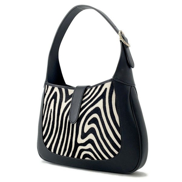 グッチ ハンドバッグ ジャッキー1961 アニマルペイント カーフヘア ミディアム 820415 ゼブラ 2way 黒