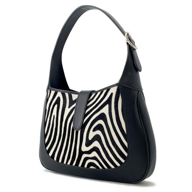 グッチ ハンドバッグ ジャッキー1961 アニマルペイント カーフヘア ミディアム 820415 ゼブラ 2way 黒