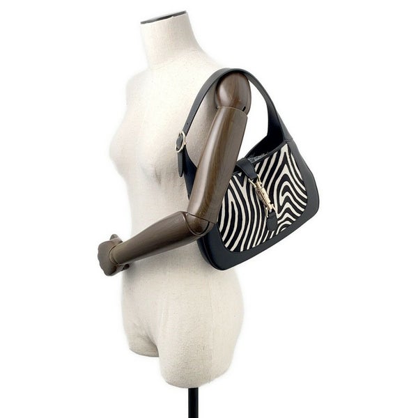 グッチ ハンドバッグ ジャッキー1961 アニマルペイント カーフヘア ミディアム 820415 ゼブラ 2way 黒