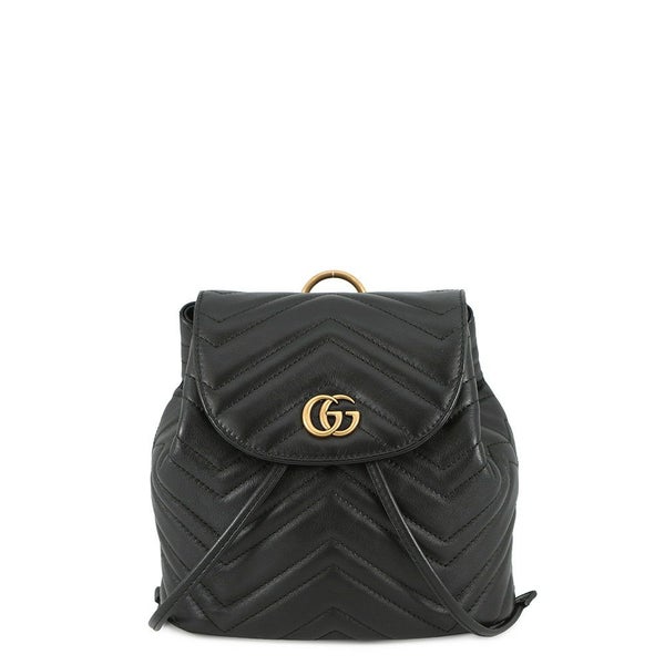 グッチ リュック GGマーモント レザー 528129 GUCCI バッグ 黒