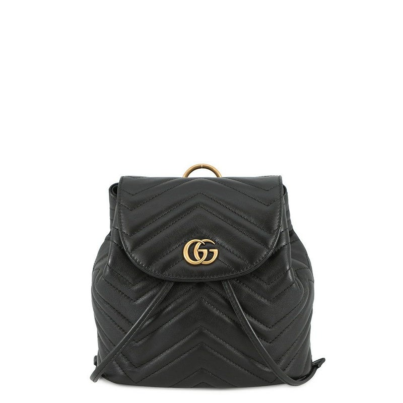 グッチ リュック GGマーモント レザー 528129 GUCCI バッグ 黒