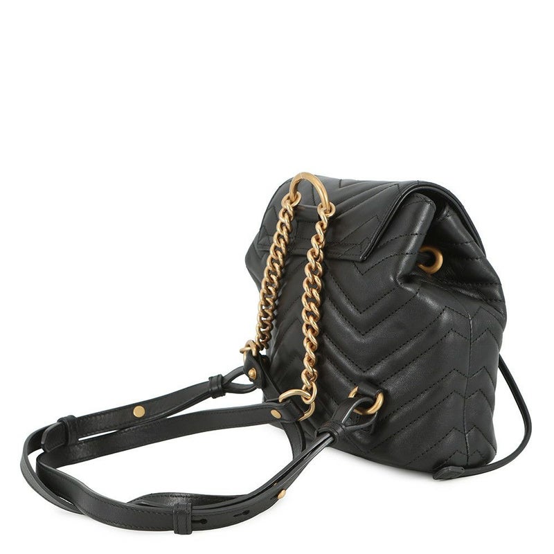 グッチ リュック GGマーモント レザー 528129 GUCCI バッグ 黒