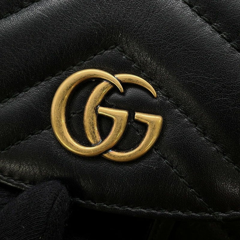グッチ リュック GGマーモント レザー 528129 GUCCI バッグ 黒