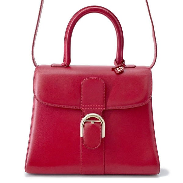 デルヴォー ハンドバッグ ブリヨンMM ボックスカーフレザー A0060BOX53LDPCN Delvaux 2way レッド