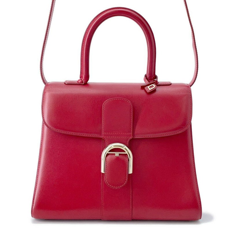デルヴォー ハンドバッグ ブリヨンMM ボックスカーフレザー A0060BOX53LDPCN Delvaux 2way レッド