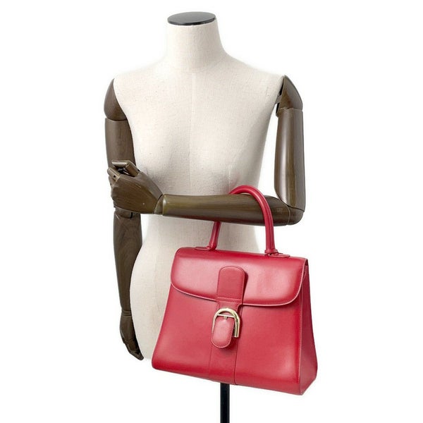 デルヴォー ハンドバッグ ブリヨンMM ボックスカーフレザー A0060BOX53LDPCN Delvaux 2way レッド